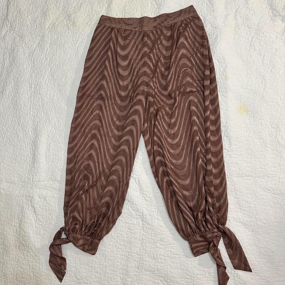 Venus brown sheer chiffon jogger